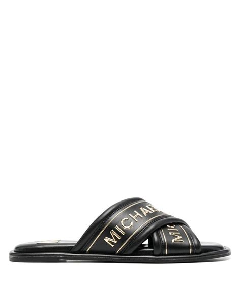 gideon slide michael kors|Gideon Logo Embossed Slide Sandal .